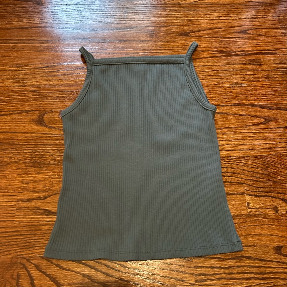 Women's Gray Ribbed Tank Top